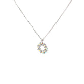 Flower Shaped Silver Daily Wear Necklace Locket With Stones For Girls